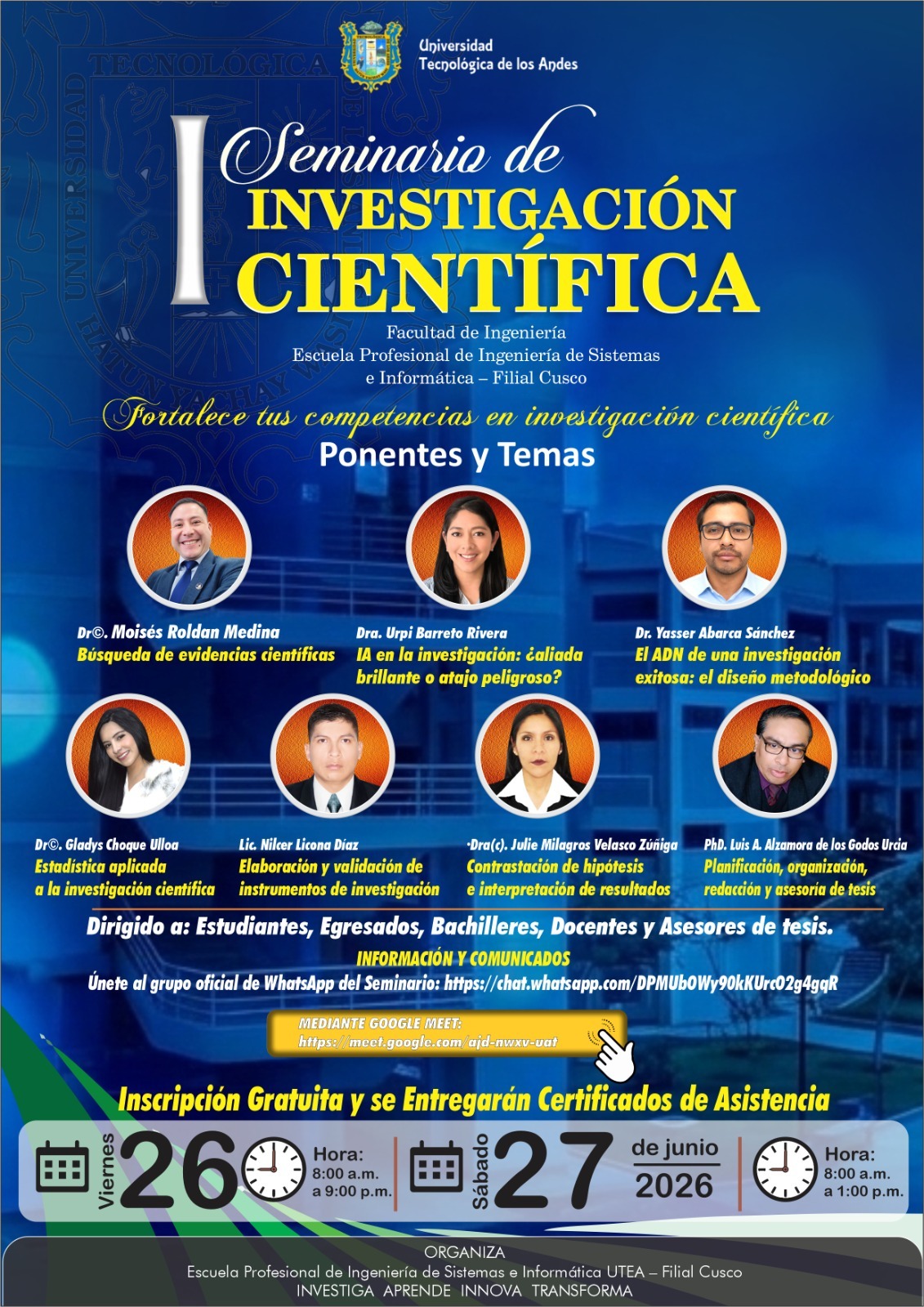 I SEMINARIO DE INVESTIGACION CIENTIFICA